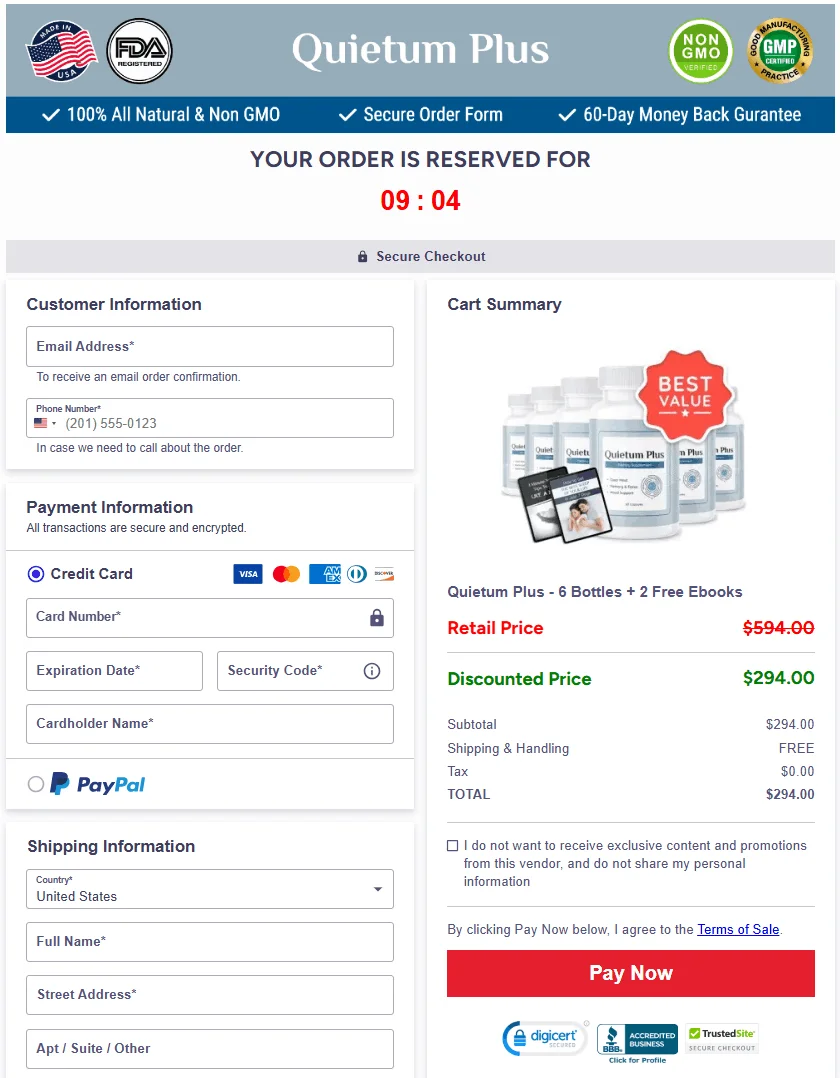 Quietum Plus Official Website Secure Order Page